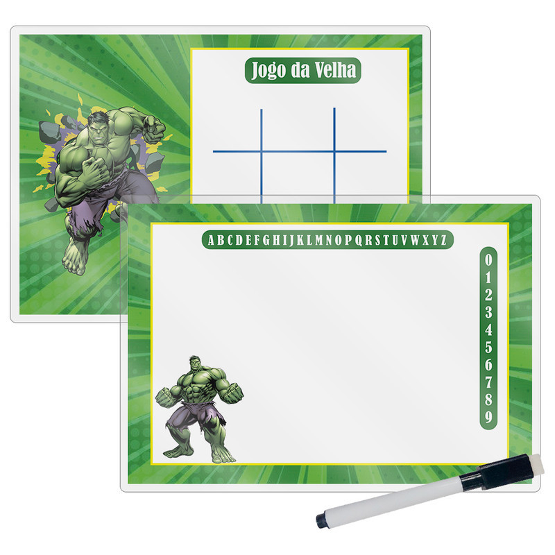 Kit 10 / 12 Lousa Mágica Catalogada + Caneta E Apagador Lembrancinha Festa Infantil Hulk em Oferta na Shopee