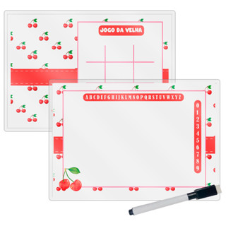 Kit 10 Lousa Mágica Catalogada + Caneta E Apagador Lembrancinha Festa Infantil Cerejas em Oferta na Shopee