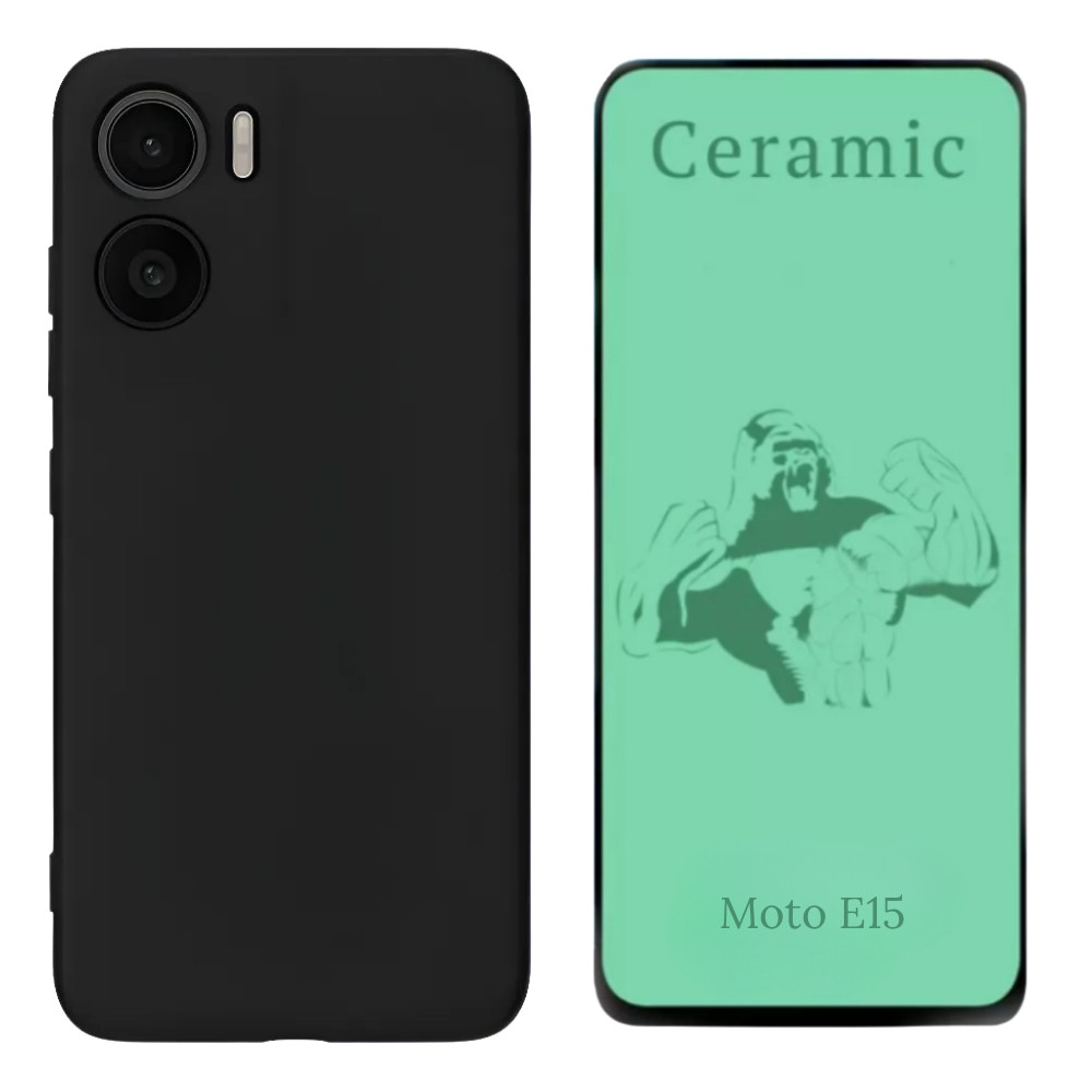 Capa Capinha Case Aveludada + Película 3d 9d Para Motorola Moto E15
