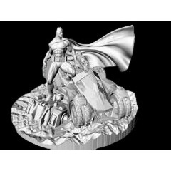 Diorama Batman e Batmóvel em Resina