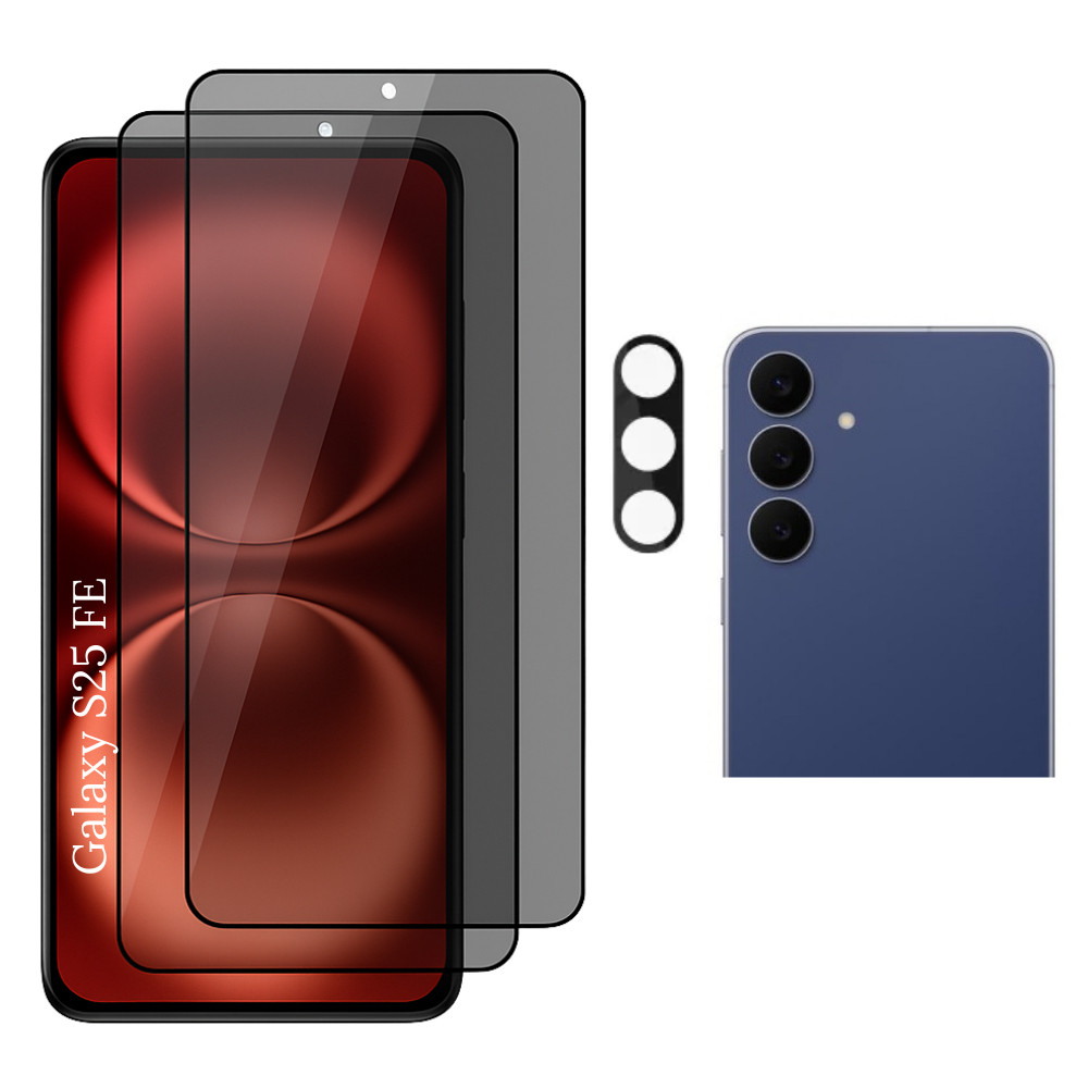 Kit 2x Película 3d 9d Privacidade Anti Spy + Pelíc Câmera Para Galaxy S25 Fe (Produto Importado de Alta Qualidade)