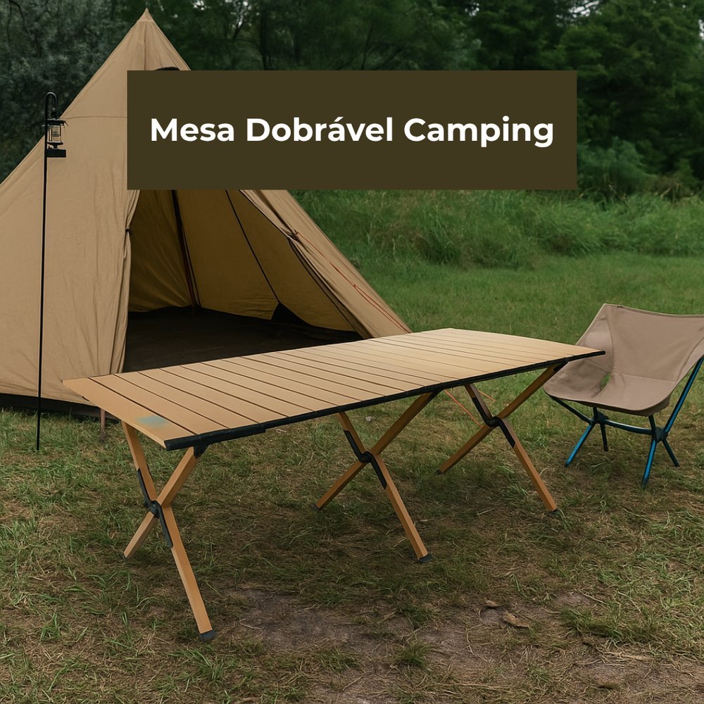 Mesa Dobrável Camping  Festa Casa Area Externa e Interna Tubos e Painéis em Aço de Alta Qualidade