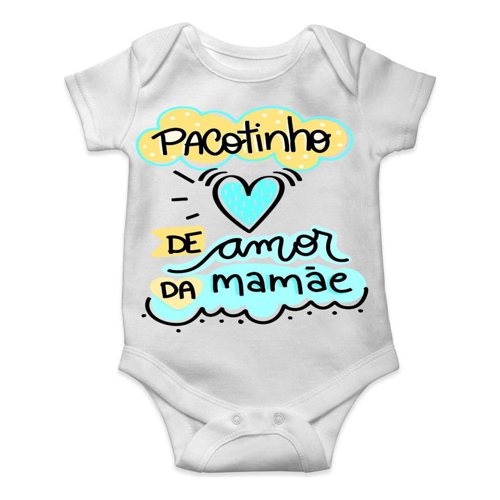 Body Bebê Personalizado Temático Pacotinho De Amor Da Mamãe