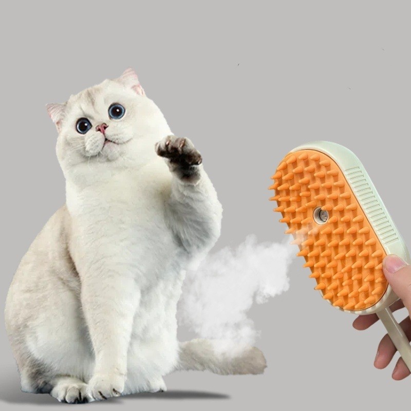 Escova A Vapor Para Gatos Cães 3 Em 1 Escovas Elétricas De Pêlos Pentes De Massagem