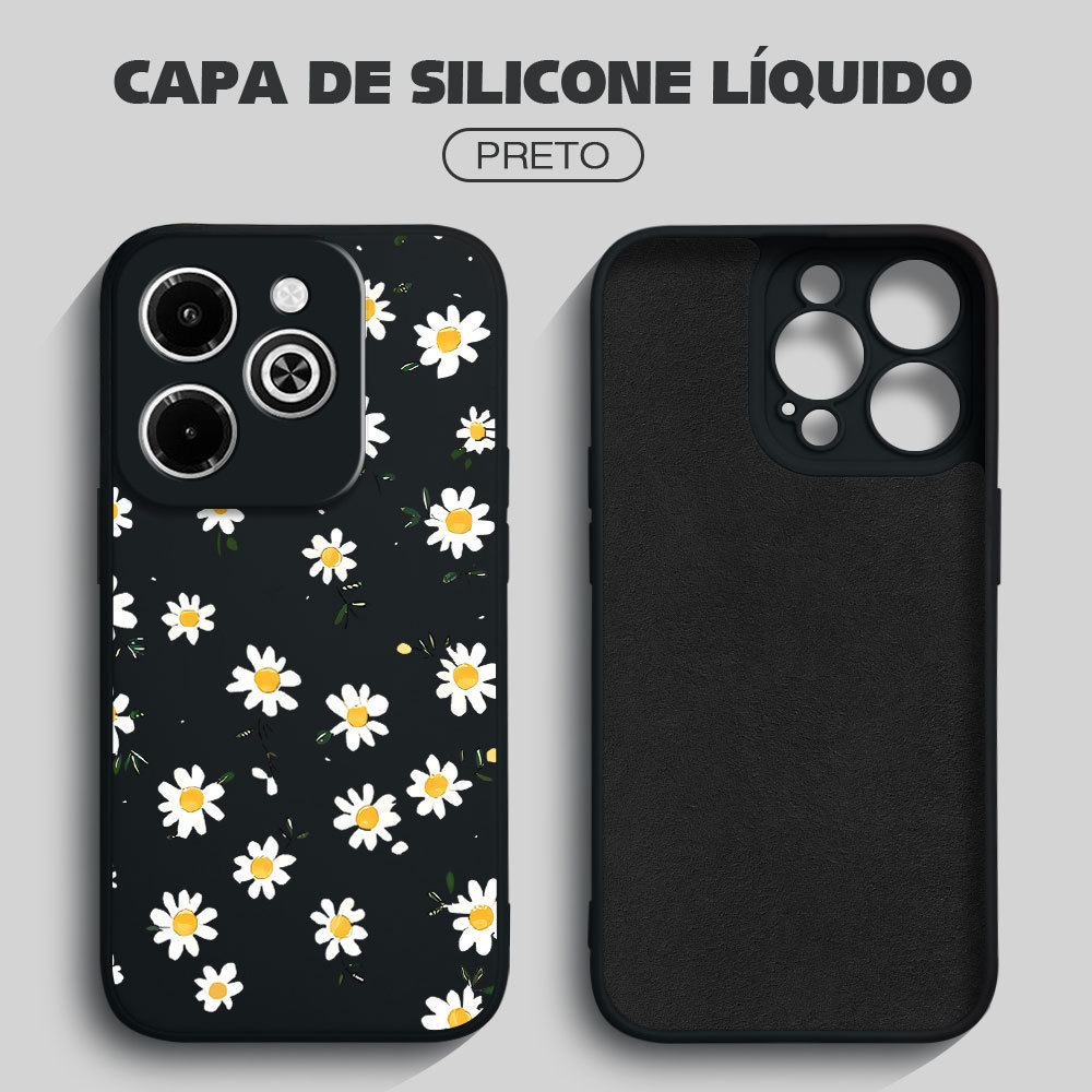 Capinha Para Infinix Smart 8 Pro HD Plus Hot 40i Capa De Luxo Liquid Silicone Celular Proteção Case YT 0028