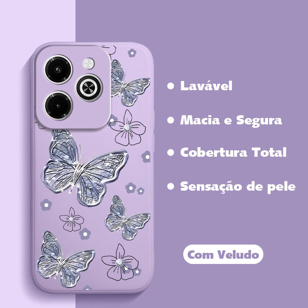 Capinha Para Infinix Smart 8 Pro HD Plus Hot 40i Capa De Luxo Liquid Silicone Celular Proteção Case YT 0031 em Oferta na Shopee