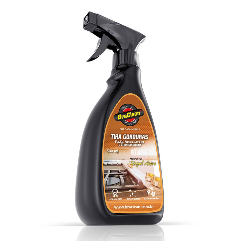 Melhor Tira Gorduras 500ml cozinha fogão coifa azulejo remoção de resíduos de óleo BraClean