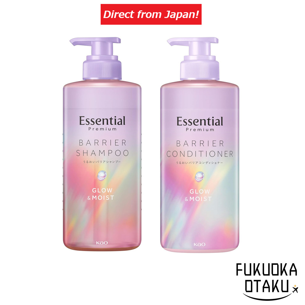 Kao Essential Premium Shampoo/Condicionador Glow & Moist Hidratação Intensa 【Direto do Japão】