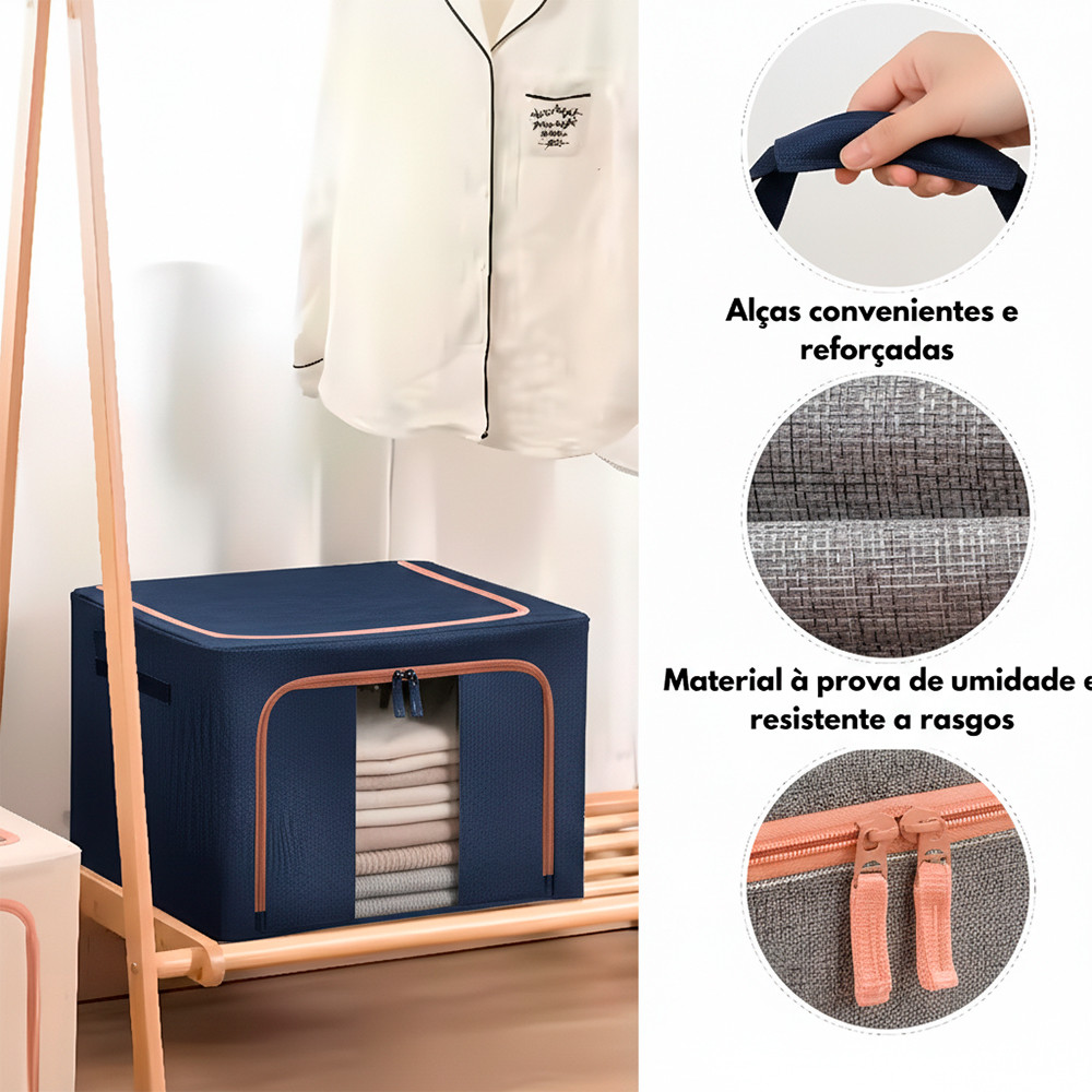 Caixa Organizadora Dobrável Life Azul Marinho 66 Litros
