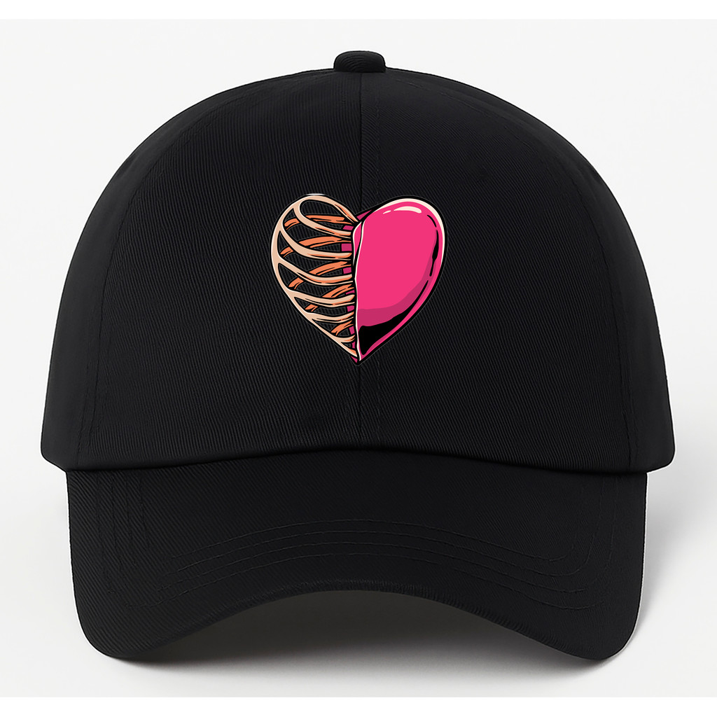 Boné Baseball Coração Metade Streetwear Fashion em Oferta na Shopee