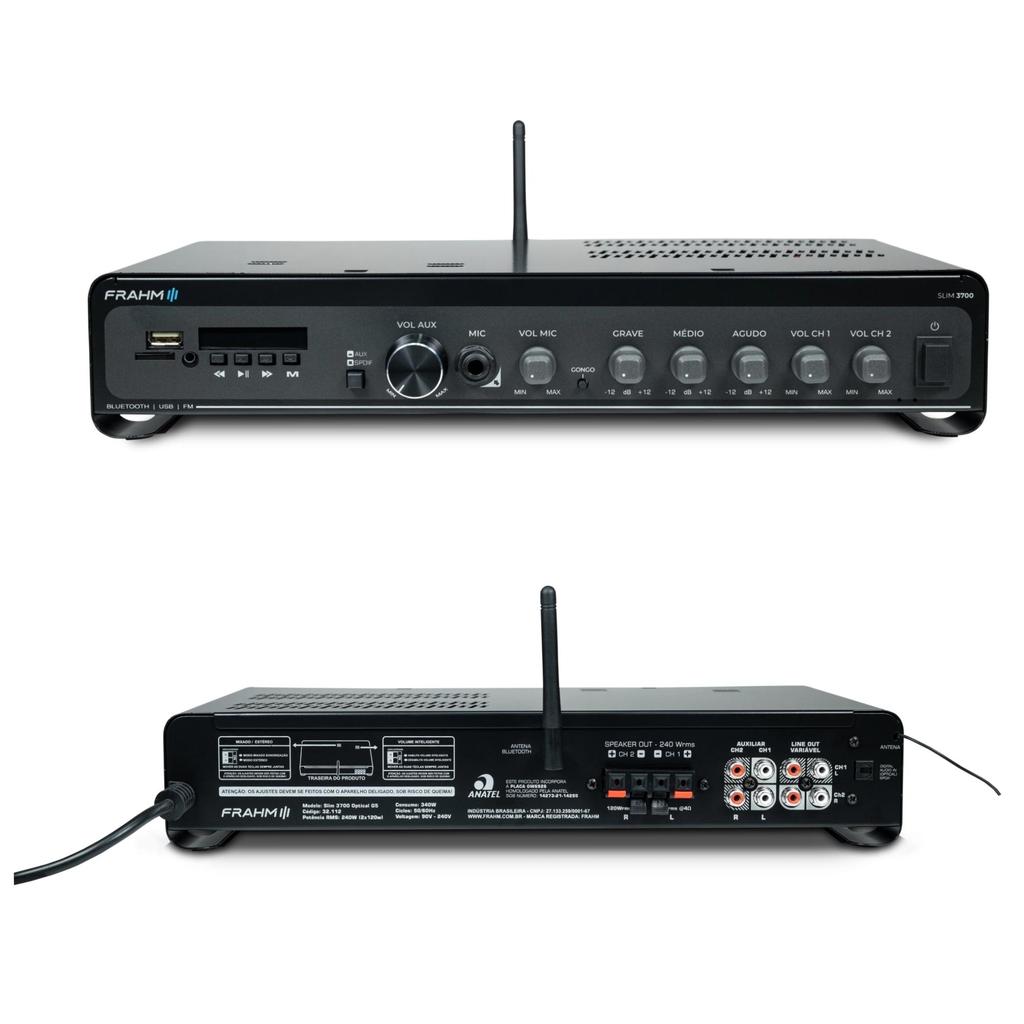 Amplificador Slim 3700 Optical G5 240W RMS Mono Bivolt Frahm em Oferta na Shopee
