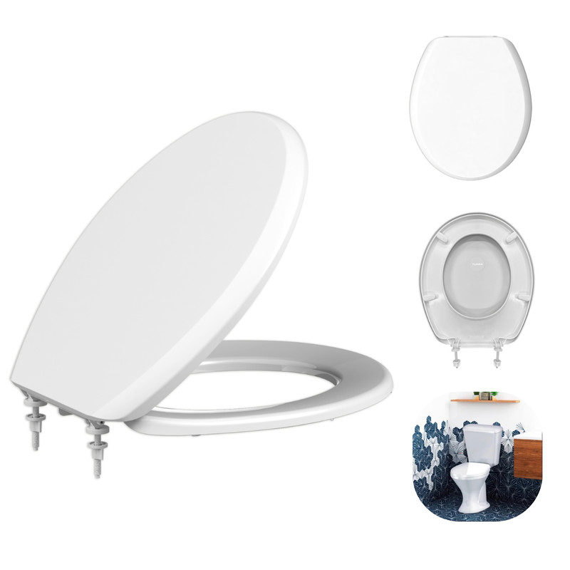 Assento Sanitário Antideslizante Izy Branco Para Vaso Deca Oval 6.0lpf