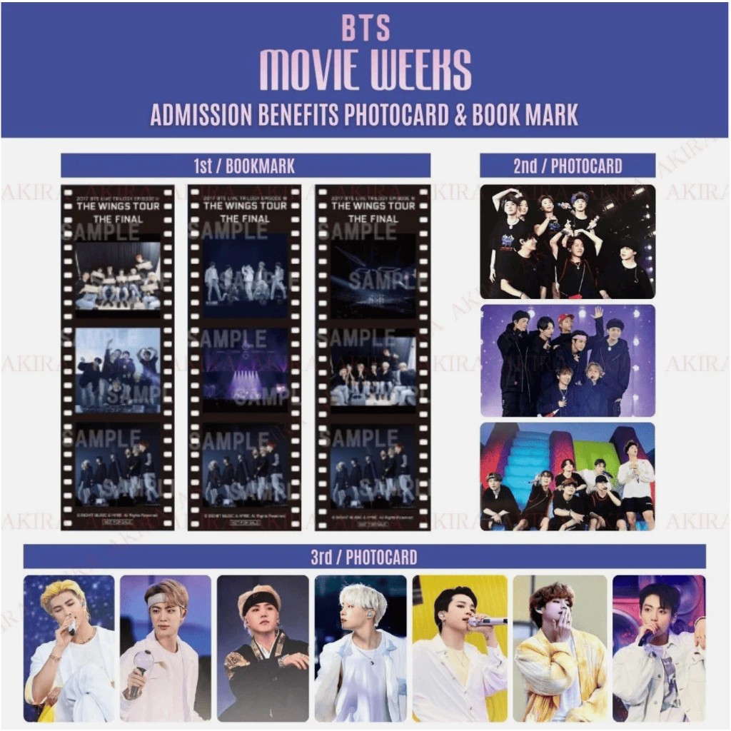 BTS Filme Semanas Admissão Benefício Cartão Fotográfico Marca De Livro