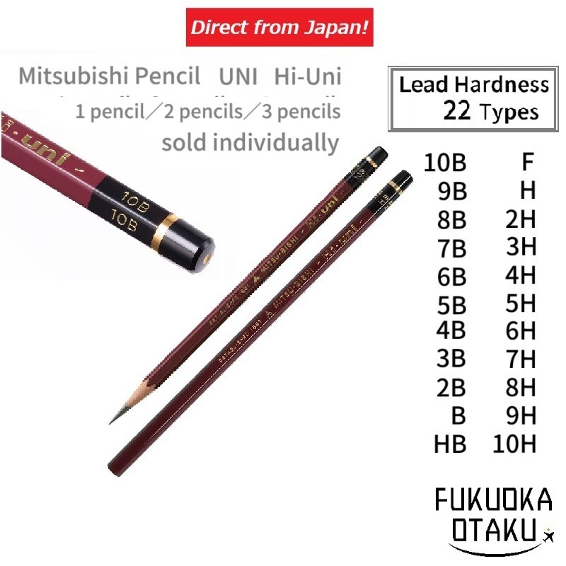 Mitsubishi Pencil Lápis UNI Hi-Uni Instrumento de Escrita Papelaria Desenho Japão【Direto do Japão】