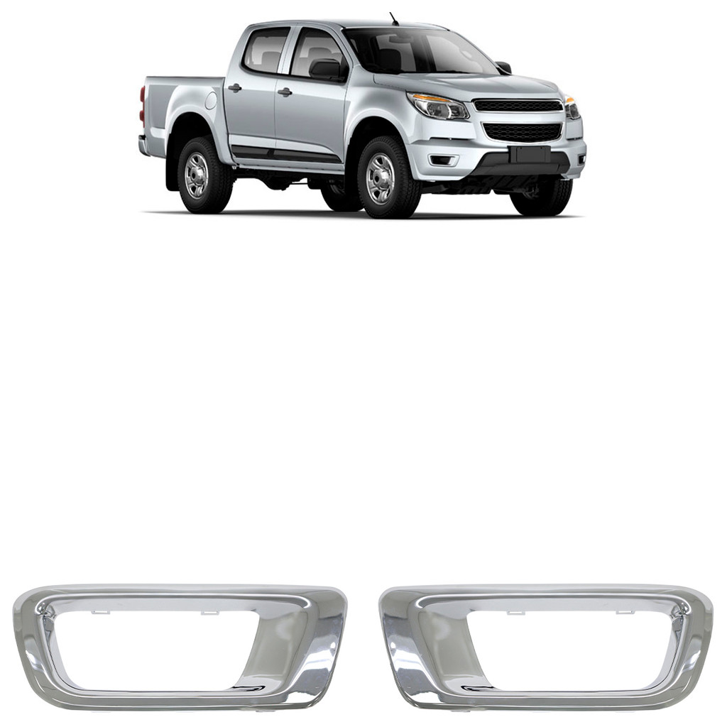 Par Moldura Farol Milha S10 2012 2013 2014 2015 2016 Cromado Liso em Oferta na Shopee