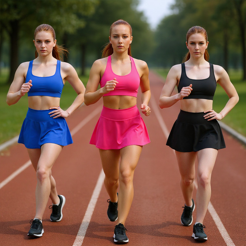 Conjunto Esportivo Feminino Short Saia e Top Corrida Caminhada Oferta Relâmpago