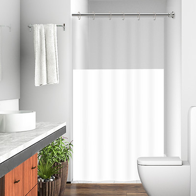 Cortina De Chuveiro Box c/ Visor Vinil e Pvc - Cores Variadas