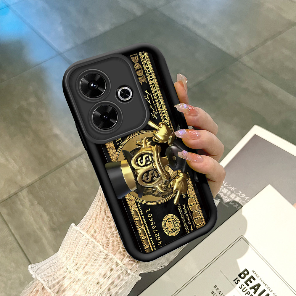 Capinha Para Xiaomi Redmi 13 Poco M6 4G 5G Case De Protetora Preta Macio Silicon