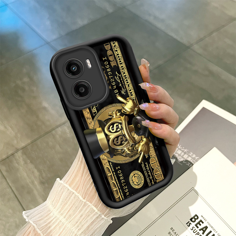 Capinha Para Motorola Moto G05 Case De Protetora Preta Macio Silicone Celular Ca