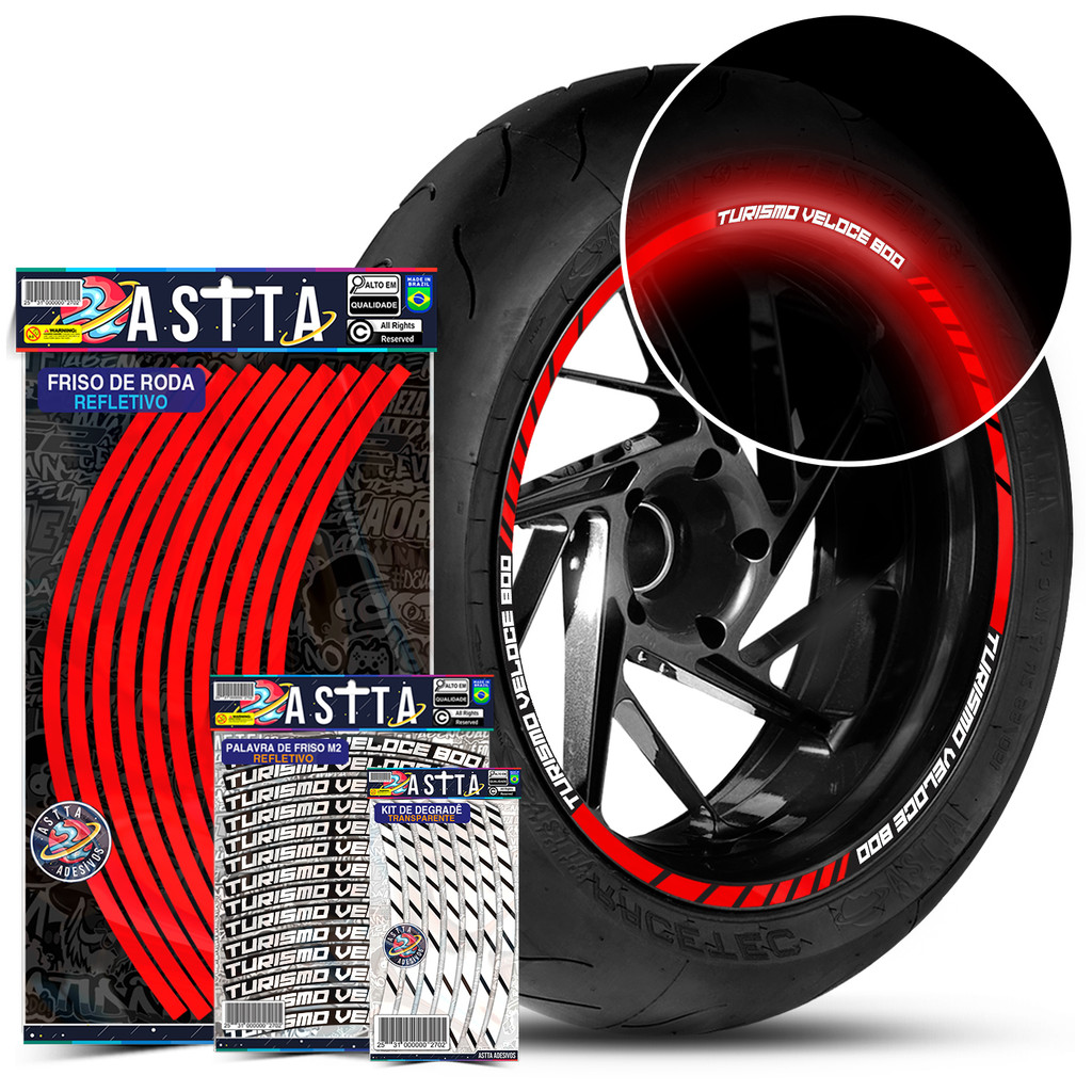Friso De Roda M1 Compativel Mv Agusta Turismo Veloce 800 + Adesivos Palavras Filete Refletivo