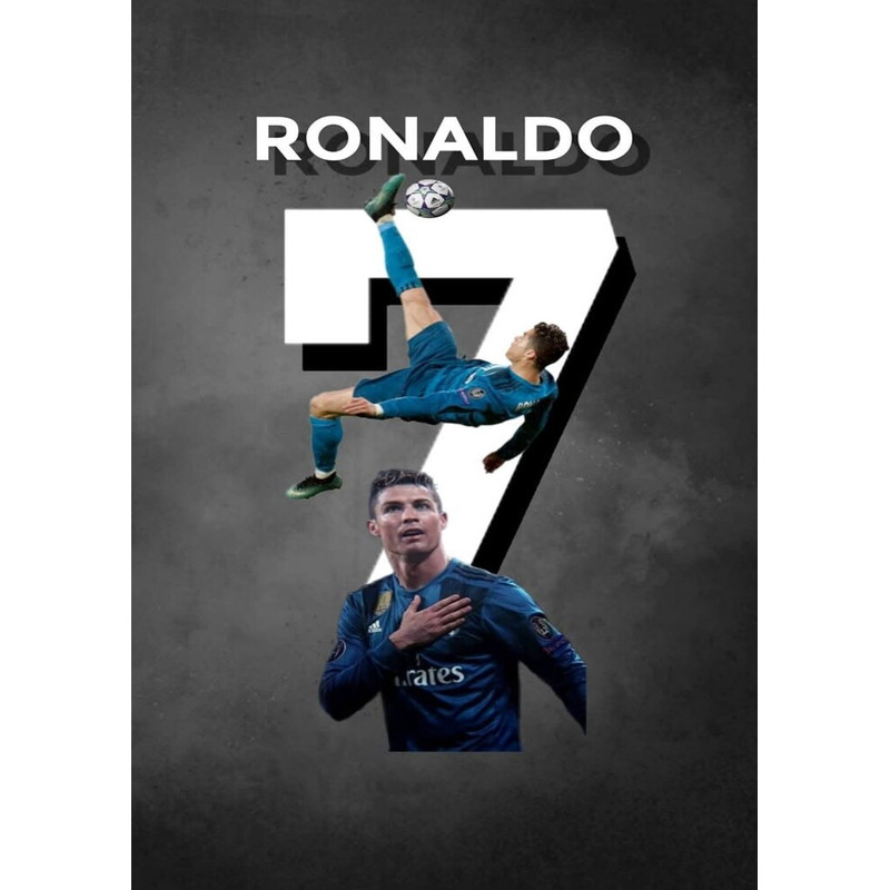 Kit 5 Caderno Brochura grande Universitário 96 Folhas Cristiano Ronaldo Jogador escolar