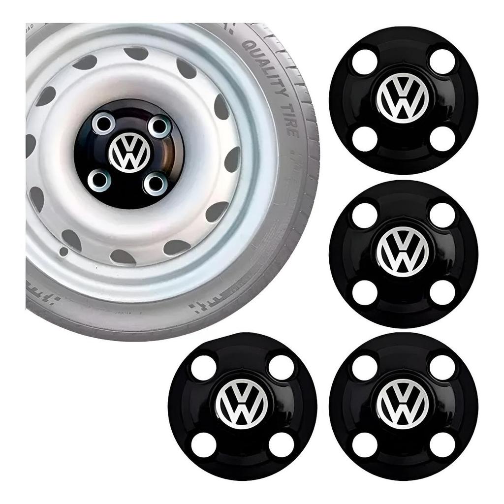 Jogo 4 Calota Centro Roda Vw Gol Ferro Aro 13 14 15 4x100
