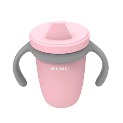 Copo De Treinamento Kuhu 240ml Bico Antivazamento Rosa