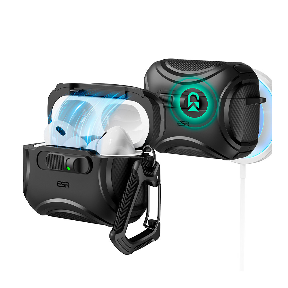 ESR Cyber FlickLock Case AirPods Pro 2025 Anti-queda Preto