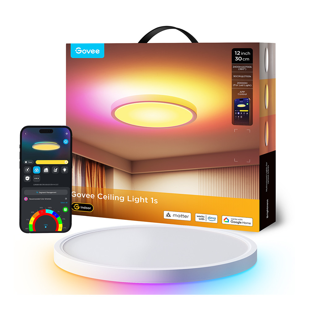 Govee Luminária Smart Led Rgbic Rgbww Wi-Fi Bluetooth Teto em Oferta na Shopee