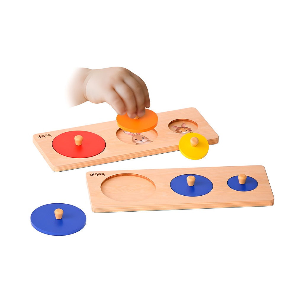 Quebra-cabeça Montessori de Madeira Boby Empilhar Formas em Oferta na Shopee