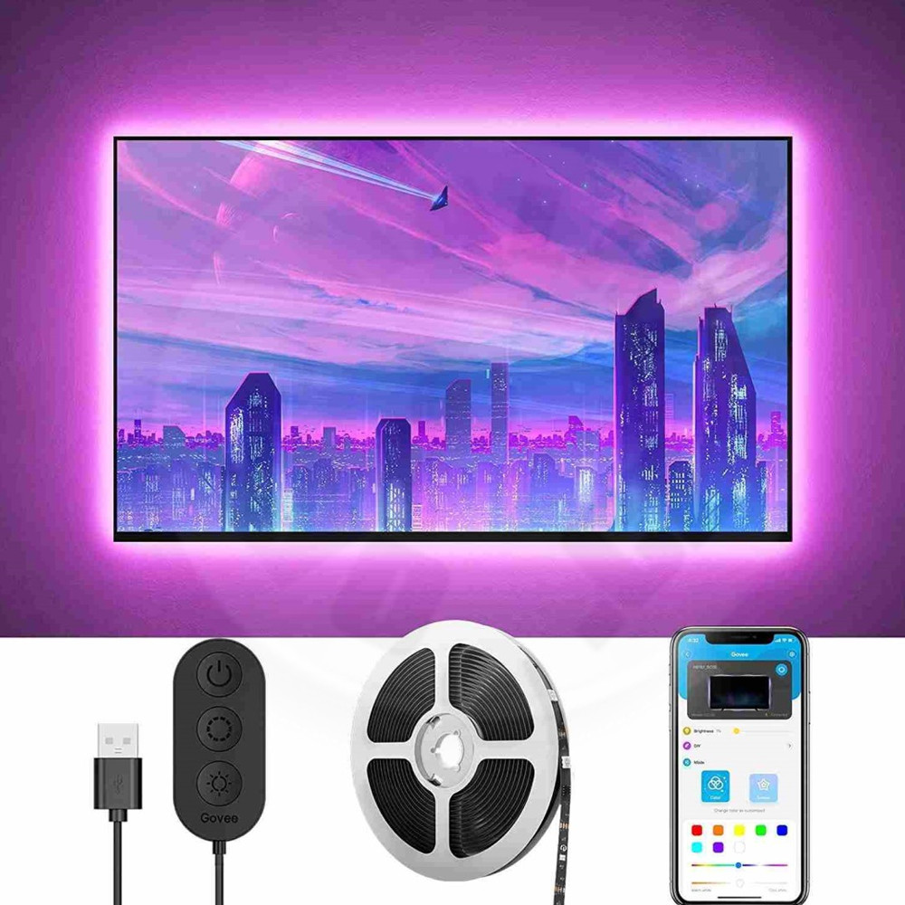 Retroiluminação LED RGB inteligente Govee p/TVs 46 a 60 pol em Oferta na Shopee