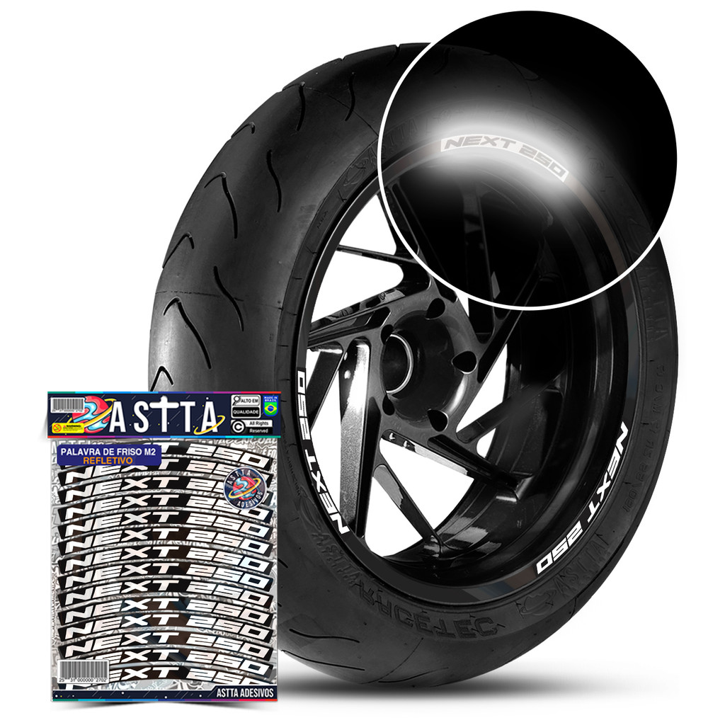 Kit Adesivos Palavras De Roda Compativel Dafra Next 250 Refletivo