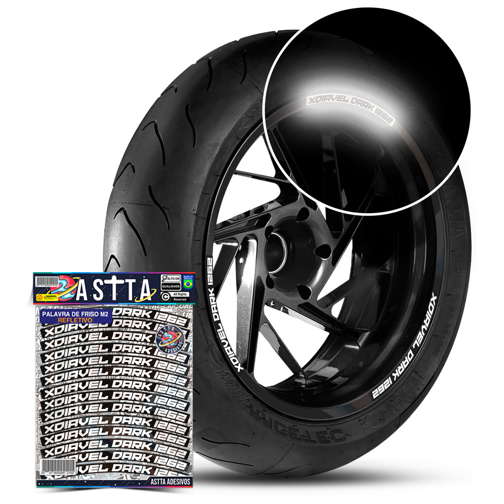 Kit Adesivos Palavras De Roda Compativel Ducati Xdiavel Dark 1262 Refletivo