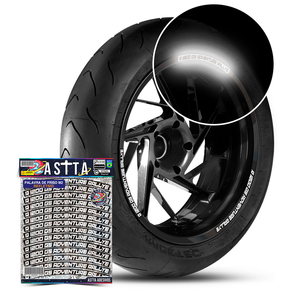 Kit Adesivos Palavras De Roda Compativel Bmw R 1250 Gs Premium Hp Refletivo