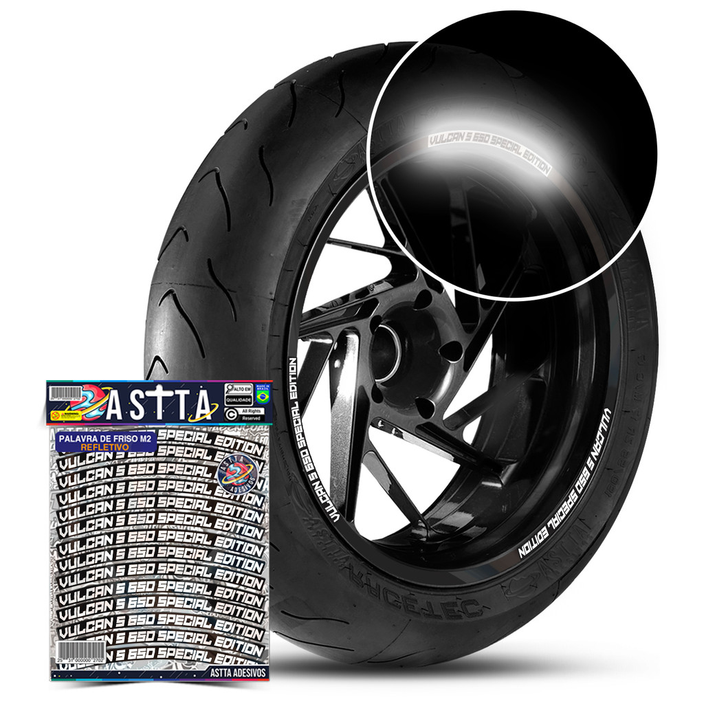 Kit Adesivos Palavras De Roda Compativel Kawasaki Vulcan S 650 Special Edition Refletivo