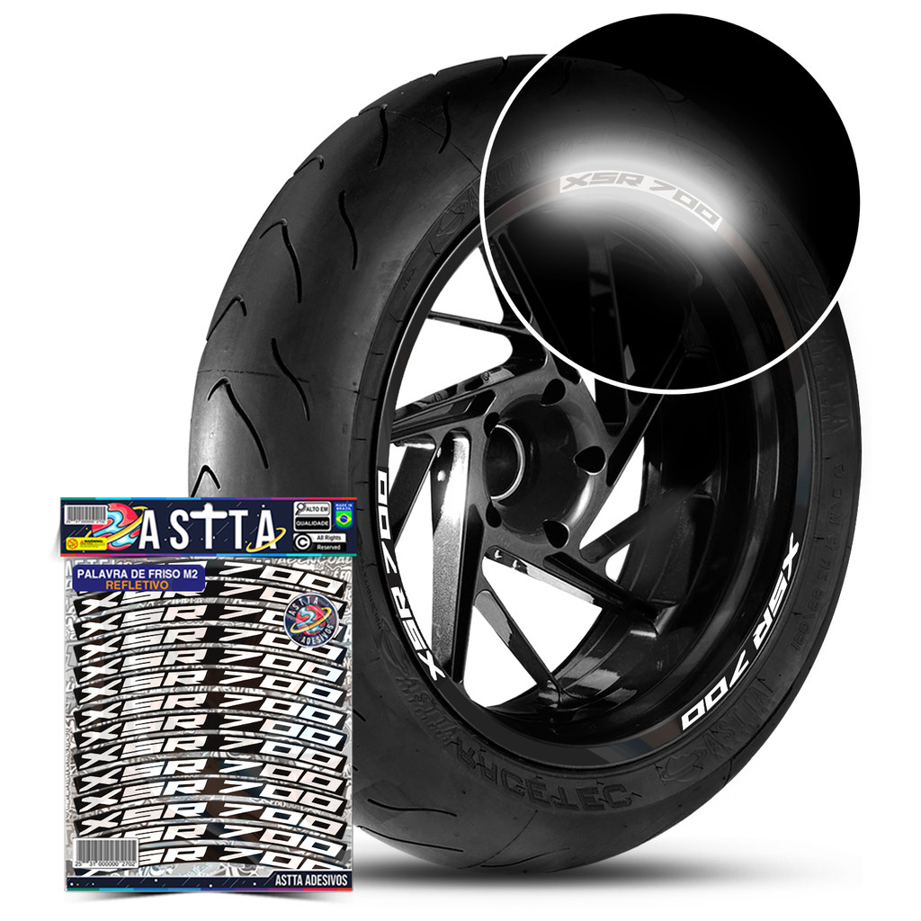 Kit Adesivos Palavras De Roda Compativel Yamaha Xsr 700 Refletivo