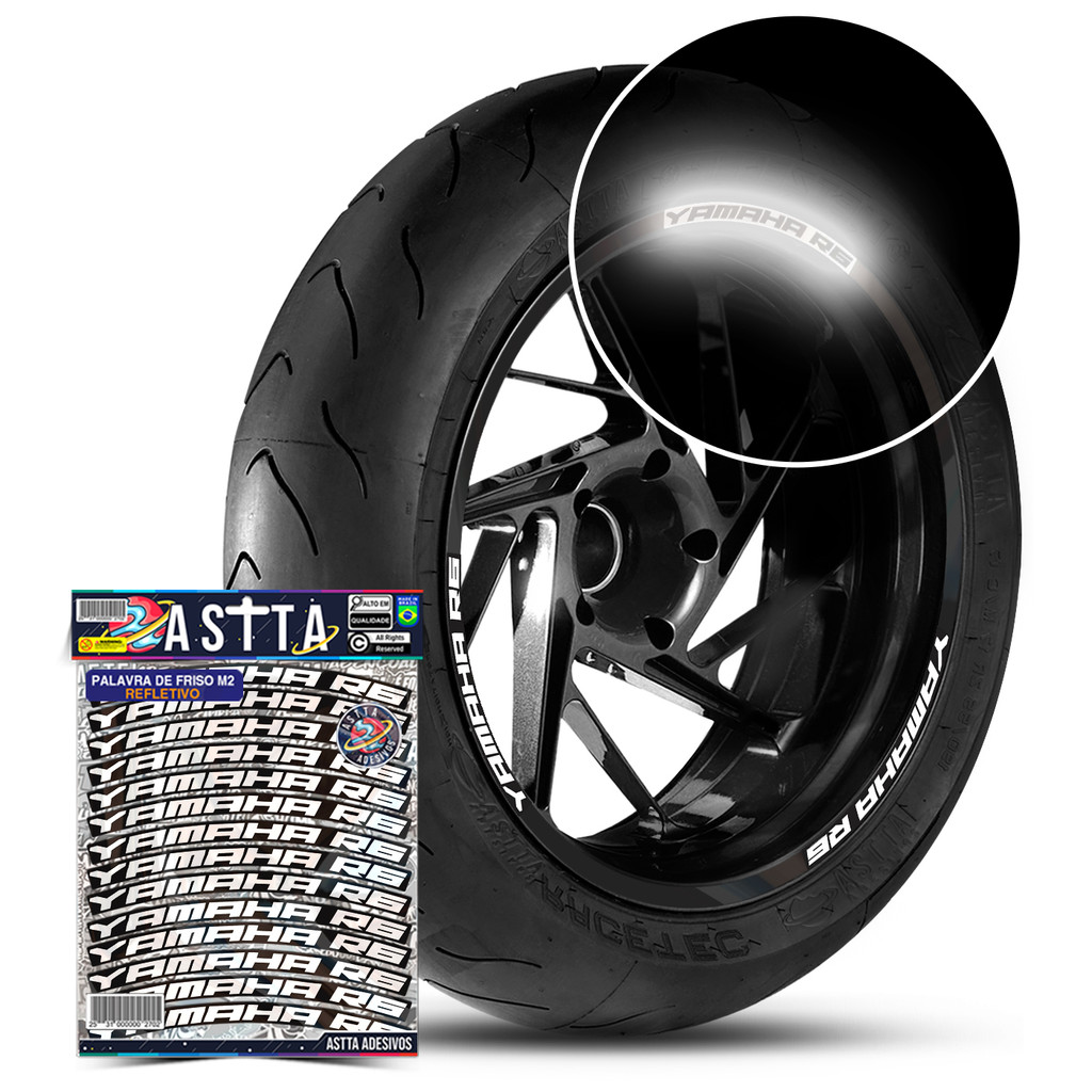 Kit Adesivos Palavras De Roda Compativel Yamaha Yamaha R6 Refletivo