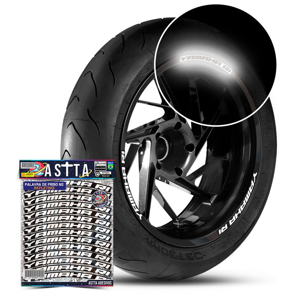 Kit Adesivos Palavras De Roda Compativel Yamaha Yamaha R1 Refletivo