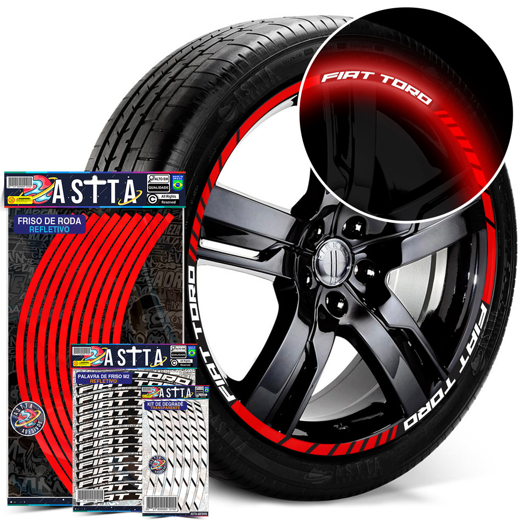 Friso De Roda M1 Compativel Fiat Toro + Adesivos Palavras Filete Refletivo em Oferta na Shopee