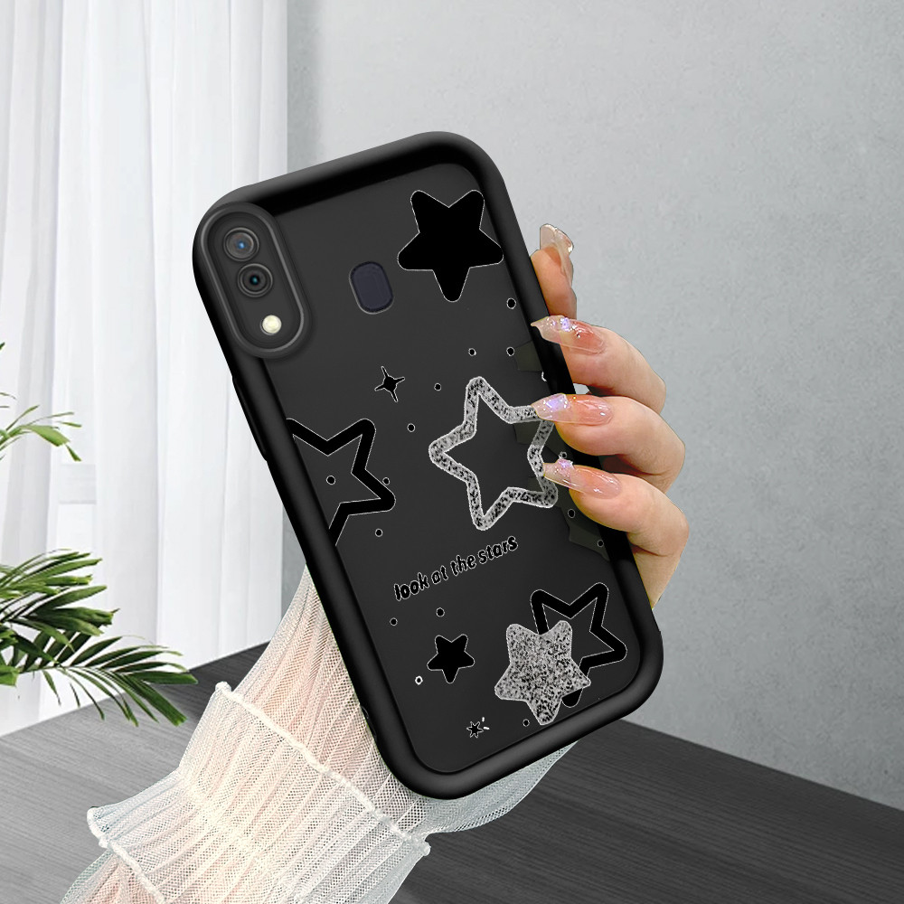Capinha Para Samsung Galaxy A30 A20 Case De Protetora Preta Macio Silicone Celular Capa TY 5569 em Oferta na Shopee