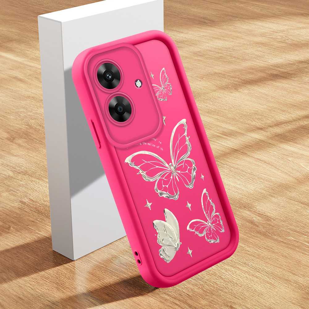 Capa Para Realme Note 60 60X Narzo N61 Macia Silicone Rose Verde Capinha Do Telefone Criativa TY 1544
