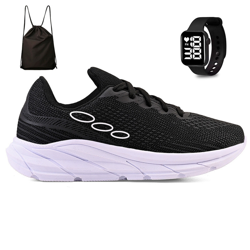 Tênis Esportivo Treinos e Academia Femino e Masculino + Mochila e Relógio Digital em Oferta na Shopee