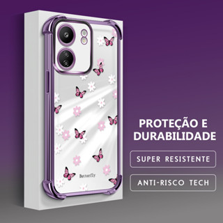 Capa Para Xiaomi Redmi 13C Poco C65 4G Capinha Anti Impacto Transparente Case Borboleta 0502SJ em Oferta na Shopee
