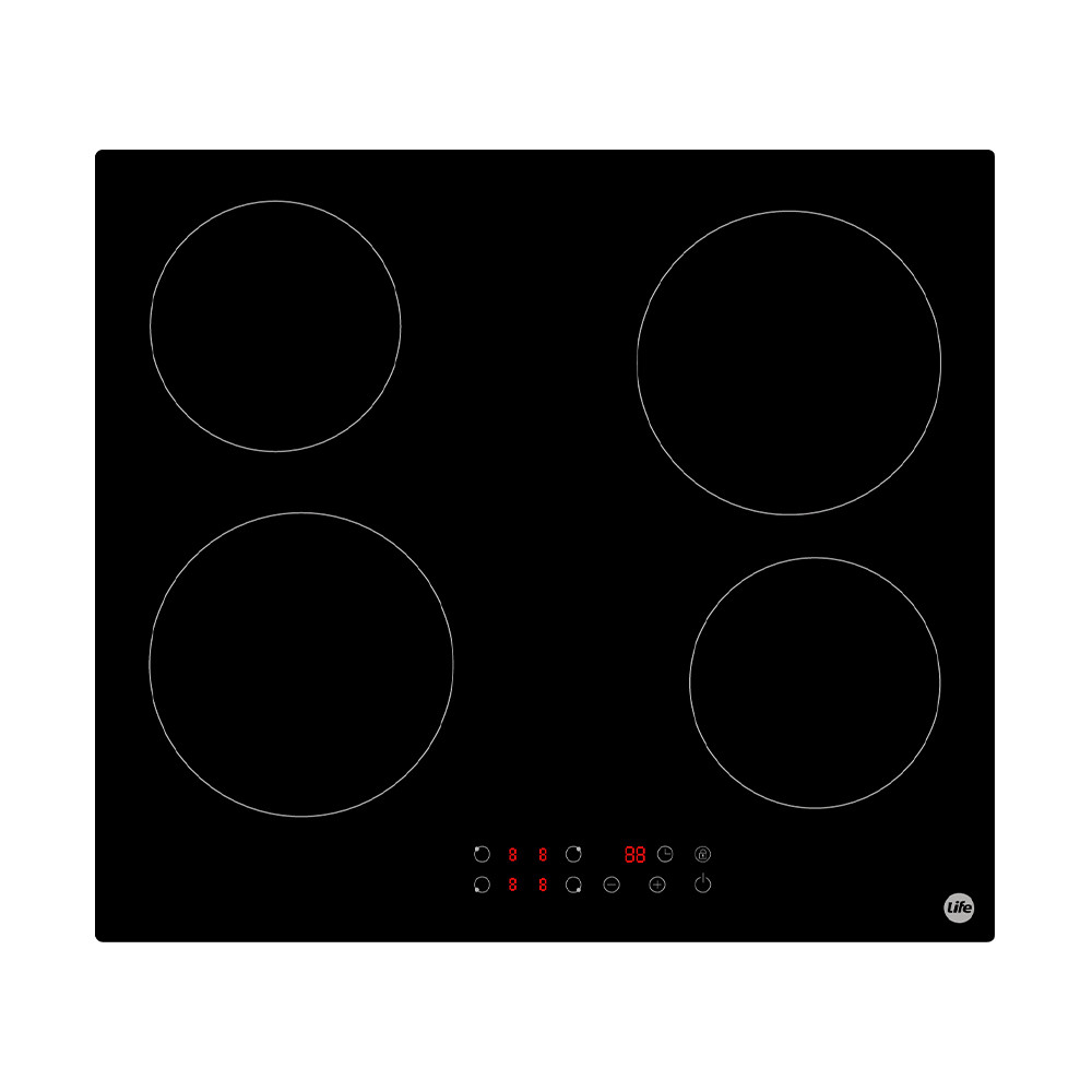 Cooktop Cerâmica Life 4 Zonas Preto 60cm Vitrocerâmica em Oferta na Shopee