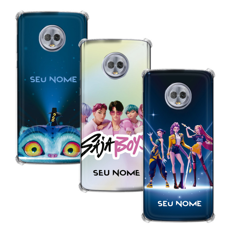 Capinha Personalizada Guerreiras do K-Pop para Motorola Moto G6 Plus com nome