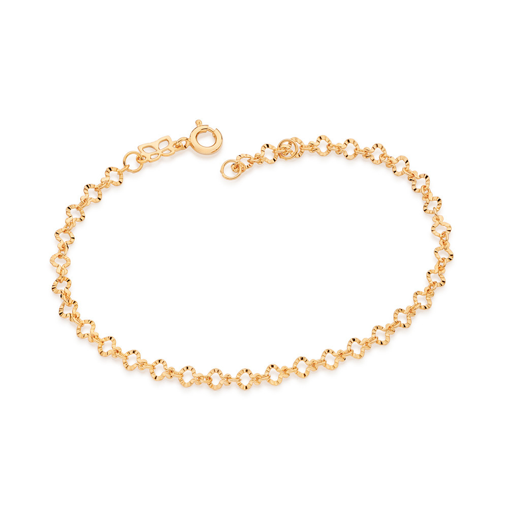 Pulseira Fio Corações Diamantados. 19 Cm Rommanel 552062
