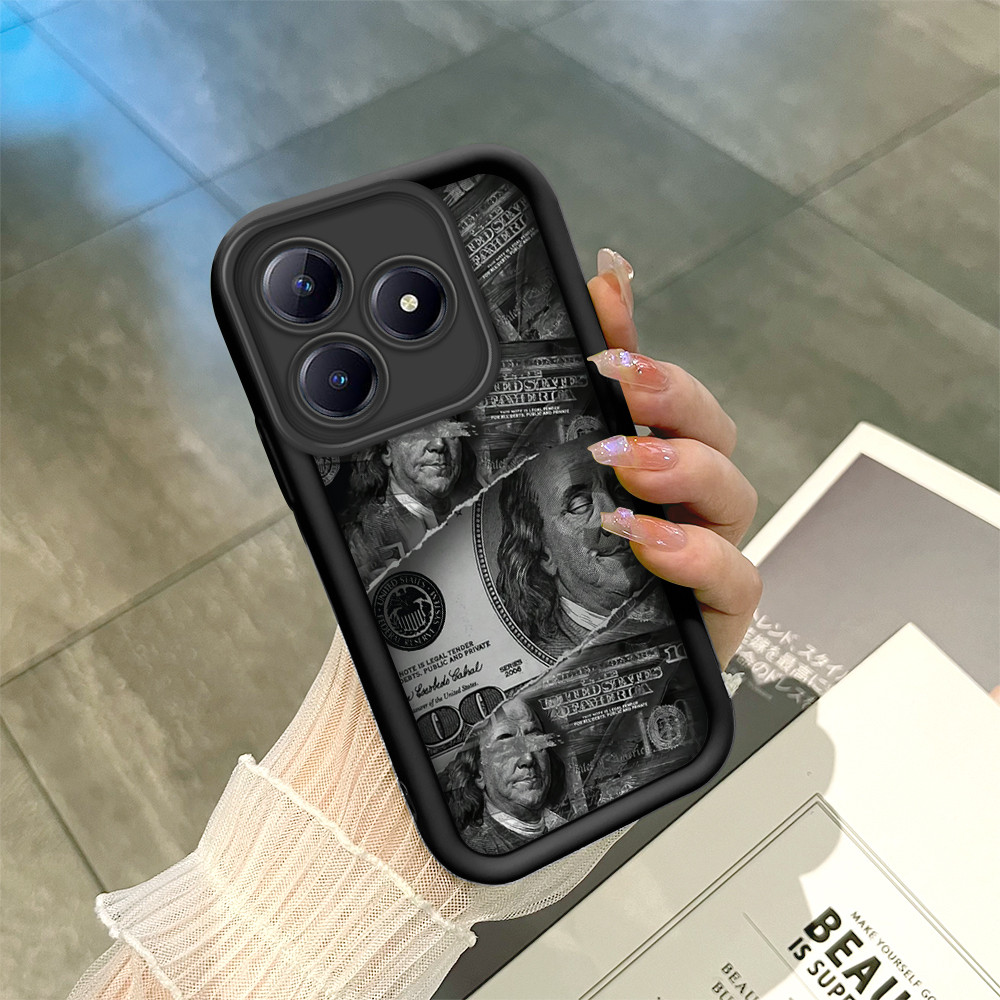 Capa De Silicone Borda Macia Anti-Choque Capinha Para Realme C61 C63 Case Criativa Preta TYB 5689 em Oferta na Shopee