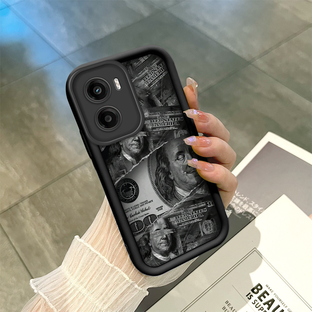 Capa De Silicone Borda Macia Anti-Choque Capinha Para Motorola Moto G05 Case Criativa Preta TYB 5689 em Oferta na Shopee