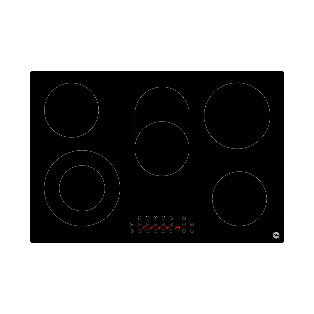 Cooktop Vitroceramico Life 5 Zonas Preto Alta Performance em Oferta na Shopee