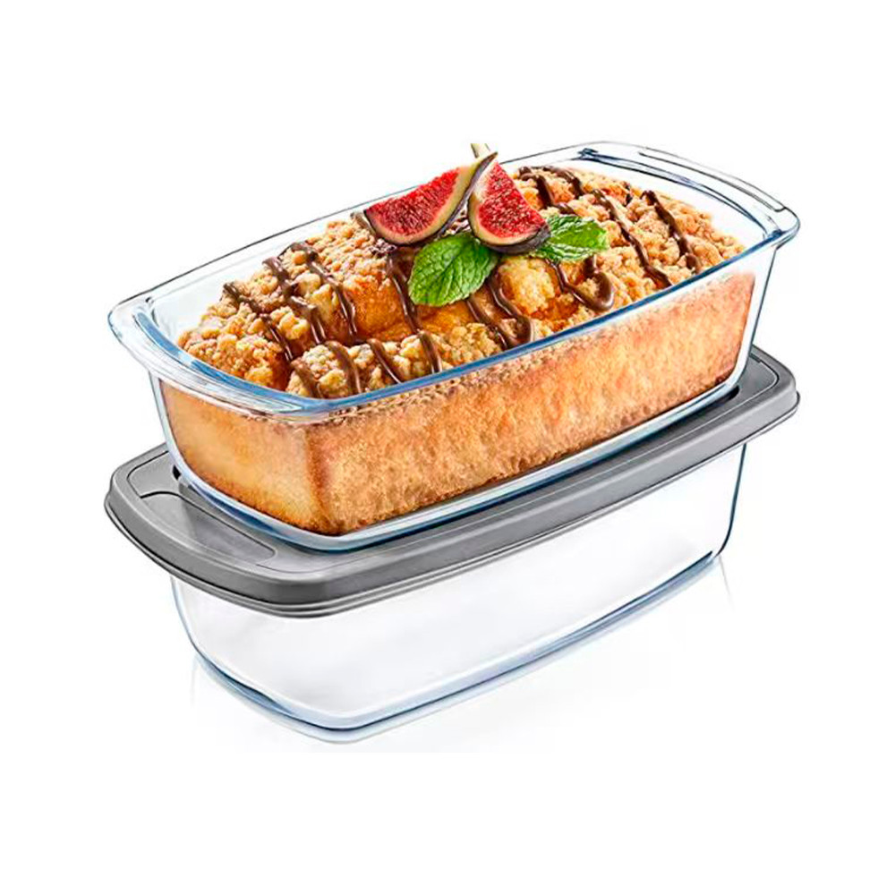 Forma Vidro Borosilicato Life 1.8L 2 Pçs C/ Tampa Pão Bolo em Oferta na Shopee